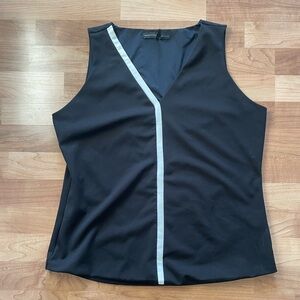 White House Black Market Black Tank Top with White Accent